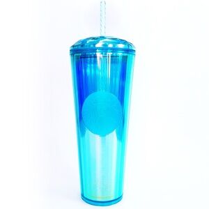 Starbucks Tumbler Blue Iridescent Travel Cup Kaleidoskope Jewel Venti 24 fl oz